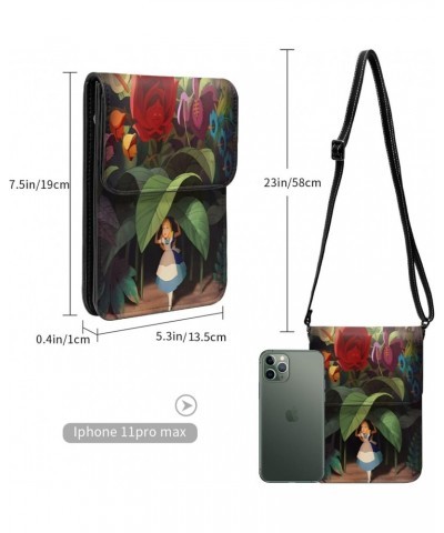 Alice Fairy Cartoon Small Crossbody Cell Phone Bag for Women's Wonderland Portable Shoulder Bag Cartoon Handbag Purse $21.82 ...