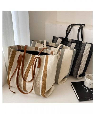 Women's Large Wovens Tote Bag Tassel Shoulder Bag Canvas Handbag Purse for Women White-1 $30.35 Totes