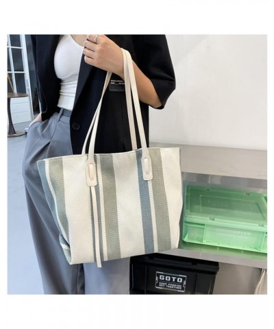 Women's Large Wovens Tote Bag Tassel Shoulder Bag Canvas Handbag Purse for Women White-1 $30.35 Totes