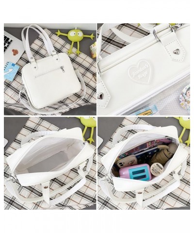 Women JK Purse Shoulder Bags Handbag Transparent Window DIY Messenger Bag Small Wallet Pendant-White Black $26.96 Totes