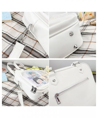 Women JK Purse Shoulder Bags Handbag Transparent Window DIY Messenger Bag Small Wallet Pendant-White Black $26.96 Totes