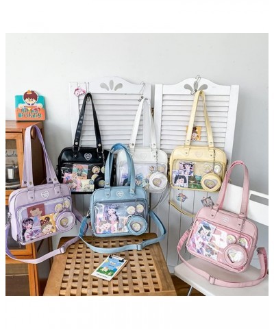 Women JK Purse Shoulder Bags Handbag Transparent Window DIY Messenger Bag Small Wallet Pendant-White Black $26.96 Totes