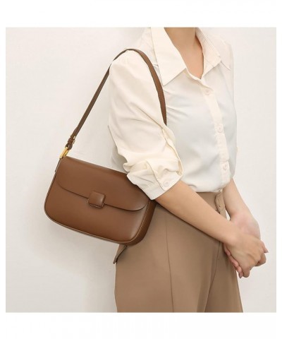 Women Small Shoulder Bag Leather Purse Handbags Classic Crossbody Bags Fashion Ladies Tote Clutch Underarm Bag (White) Brown ...