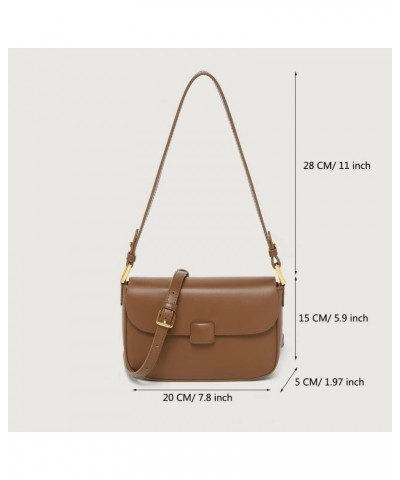 Women Small Shoulder Bag Leather Purse Handbags Classic Crossbody Bags Fashion Ladies Tote Clutch Underarm Bag (White) Brown ...