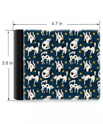 Unique Desige Pattern - Funny Cats and Stars Pattern, Slim Front Pocket Wallet Billfold RFID Blocking $9.79 Wallets