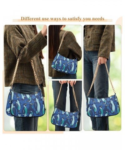 Crossbody Bags for Women Shoulder Purse Penguin Team Handbags Stylish Clutch Purse with Chain Strap $17.39 Shoulder Bags