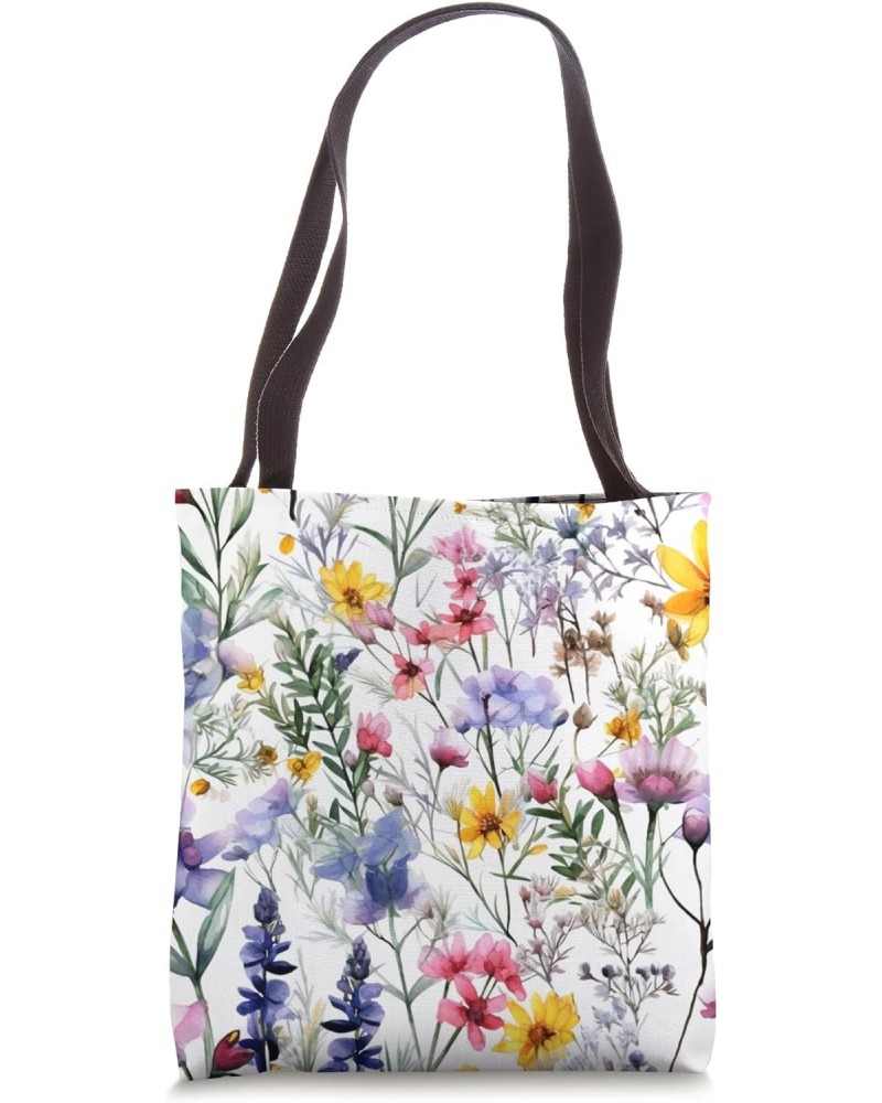 Watercolor Wildflowers Bouquet Floral Nature Tote Bag $10.32 Totes