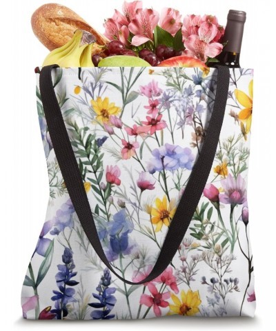 Watercolor Wildflowers Bouquet Floral Nature Tote Bag $10.32 Totes