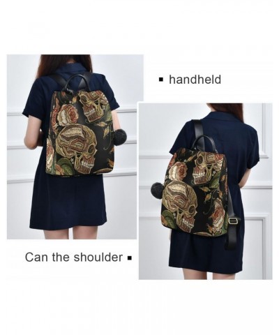 Embroidery Skull Rose Backpack for Women, Fashion Anti Theft Casual Daypack Shoulder Bag Purse for Travel Work 15 inches $16....