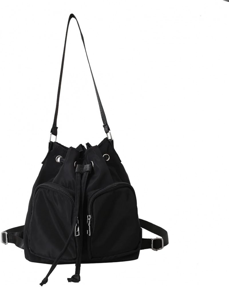 Bucket Bags for Women, Small Drawstring Backpack Crossbody Bucket Purse with Two Straps (Brown) Black $11.65 Backpacks