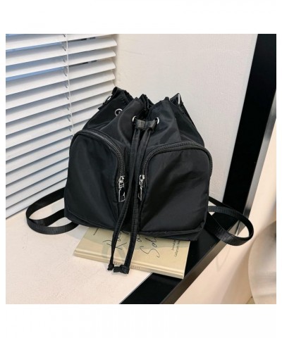 Bucket Bags for Women, Small Drawstring Backpack Crossbody Bucket Purse with Two Straps (Brown) Black $11.65 Backpacks