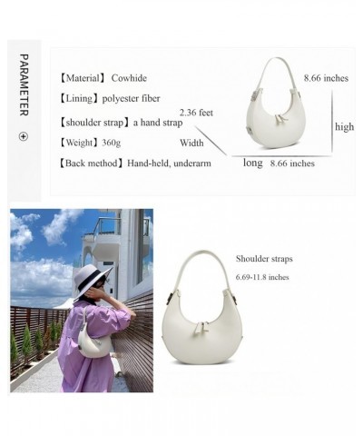 2023 New Ladies Genuine Leather Shoulder Handle Underarm Crescent Bag, Y2k Fashionable Adjustable Moon Bag With Handle. Coffe...