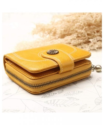 Wallet Retro Solid Color Shamrock Charm Short Wallet Women Multi Slots Clutch Purse Blue Black $9.84 Wallets