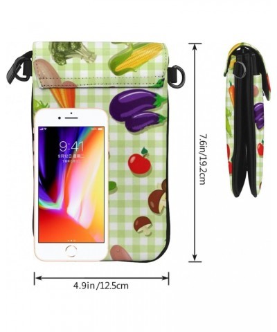 Fruit Vegetables Women Cell Phone Purse Leather Shoulder Crossbody Bag Wallet Pouch $21.94 Shoulder Bags