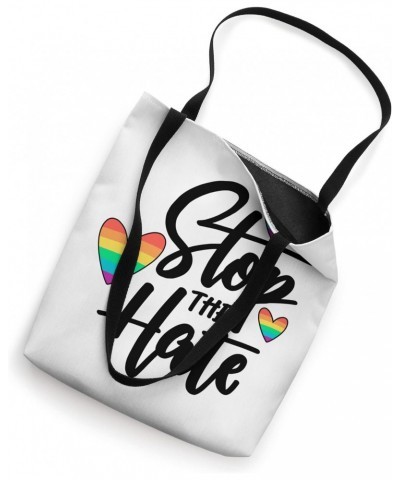 Stop the Hate LGBT LQGBT Positivity Quote Design Tote Bag $13.80 Totes