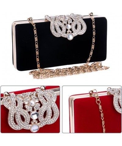 Evening Bag Women Clutches Purse Chain Dress Handbag Crystal Wedding Black $32.61 Evening Bags