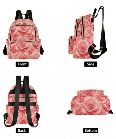 Floral Beautiful Rose Flowers Vintage Women's Backpack Purse Causal Daypack Work Travel Business Trip Bag Shoulder Bag Medium...