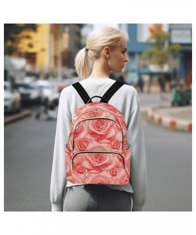 Floral Beautiful Rose Flowers Vintage Women's Backpack Purse Causal Daypack Work Travel Business Trip Bag Shoulder Bag Medium...