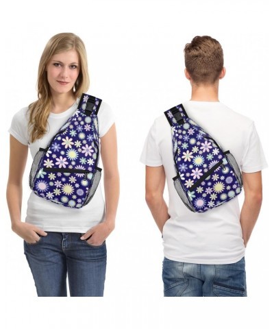 Colourful Flowers Sling Bag for Women Crossbody Backpack Purse Shoulder Casual Daypack Cross Body Bags for Travel Cycling Hik...