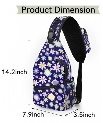 Colourful Flowers Sling Bag for Women Crossbody Backpack Purse Shoulder Casual Daypack Cross Body Bags for Travel Cycling Hik...