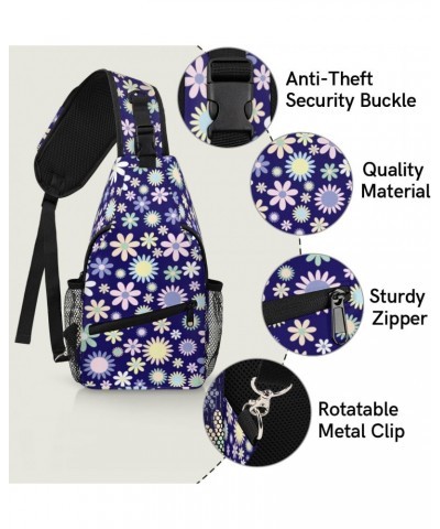 Colourful Flowers Sling Bag for Women Crossbody Backpack Purse Shoulder Casual Daypack Cross Body Bags for Travel Cycling Hik...