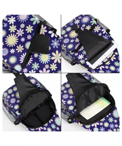 Colourful Flowers Sling Bag for Women Crossbody Backpack Purse Shoulder Casual Daypack Cross Body Bags for Travel Cycling Hik...