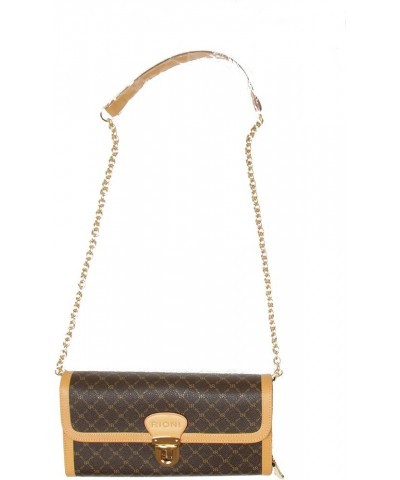 Signature PVC Clutch Wallet with Removable Shoulder Strap Brown $90.00 Clutches