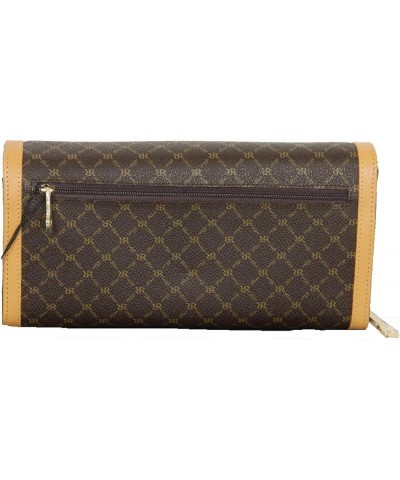 Signature PVC Clutch Wallet with Removable Shoulder Strap Brown $90.00 Clutches