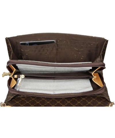 Signature PVC Clutch Wallet with Removable Shoulder Strap Brown $90.00 Clutches