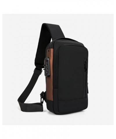 Anti-Thief Shoulder Bag with Password Lock Backpack Casual Crossbody Chest Bag Travel Sports Bag Fashion Sling Bag Black $12....