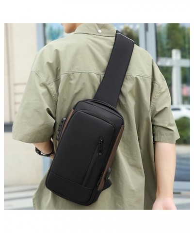 Anti-Thief Shoulder Bag with Password Lock Backpack Casual Crossbody Chest Bag Travel Sports Bag Fashion Sling Bag Black $12....