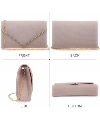 Women Glistening Clutches Handbags Evening Bags Wedding Purses Cocktail Prom Party Clutches (Champagne) Pink $21.53 Evening Bags