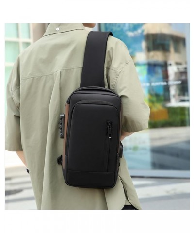 Anti-Thief Shoulder Bag with Password Lock Backpack Casual Crossbody Chest Bag Travel Sports Bag Fashion Sling Bag Black $12....