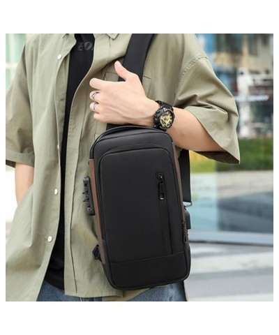 Anti-Thief Shoulder Bag with Password Lock Backpack Casual Crossbody Chest Bag Travel Sports Bag Fashion Sling Bag Black $12....