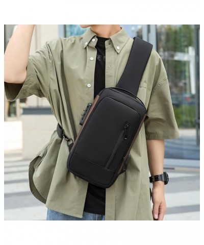 Anti-Thief Shoulder Bag with Password Lock Backpack Casual Crossbody Chest Bag Travel Sports Bag Fashion Sling Bag Black $12....