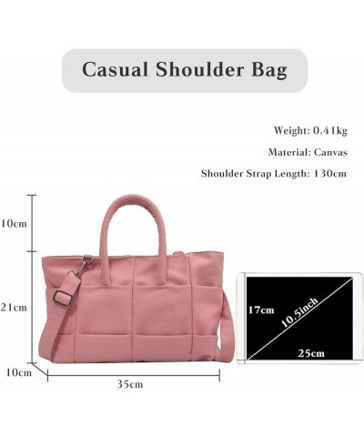 Canvas Tote Handbag for Women Pink $27.02 Totes