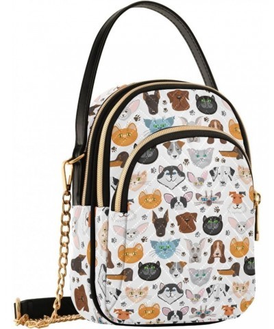 Quilted Shoulder Handbag for Women Dogs and Cats Crossbody Handbag with Detachable Leather Chain Shoulder Strap $12.96 Should...