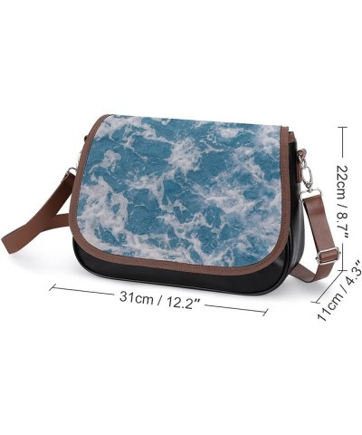 Printed Shoulder Crossbody Bag Leather Hobo Bags Medium Ladies Top Handles Satchels Moon Cosmonaut Color1 $28.79 Hobo Bags