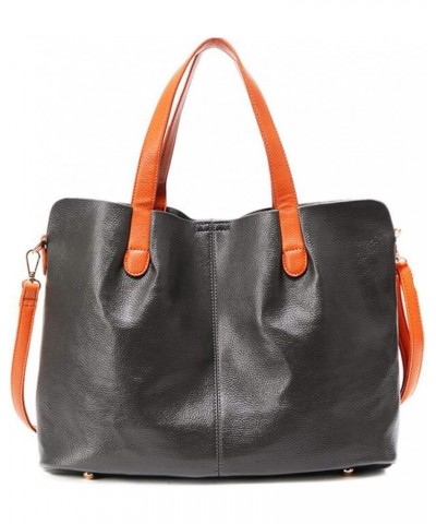 Women PU Leather Handbags Tote Shoulder Crossbody Bags Top Satchel Purses Dark Gray $25.79 Totes