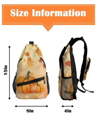 Crossbody Bags for Men Women Waterproof Sling Bag Shoulder Chest Bag Backpack Daypack for Hiking Travel Sports Running Pumpki...