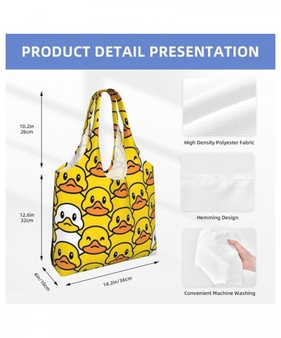 Cute Cat Paws Single Shoulder Commuter Canvas Tote Bags For Women And Men Cartoon Rubber Duck $8.79 Totes