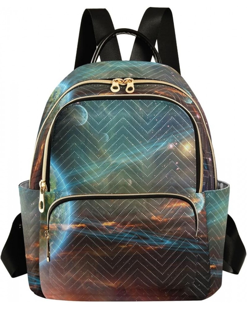 Universe Planets Fashion Travel Backpack for Women Multi Pockets Lightweight Purse for Women-M Multicolor Small $20.29 Backpacks