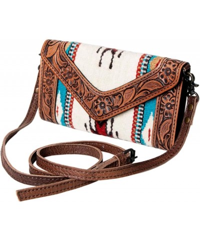 Envelope Hand Tooled Saddle Blanket Fabric Genuine Leather Western Women Bag Handbag Purse | Envelope Bag for Women | Cute En...