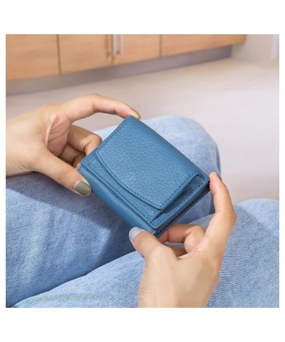 2023 New Vegan Mini Wallet For Women Small Trifold Leather Wallet, Unisex Anti-Credit Card Fraud Folding Mini Wallet (M) D $1...