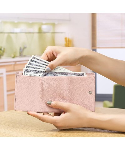 2023 New Vegan Mini Wallet For Women Small Trifold Leather Wallet, Unisex Anti-Credit Card Fraud Folding Mini Wallet (M) D $1...