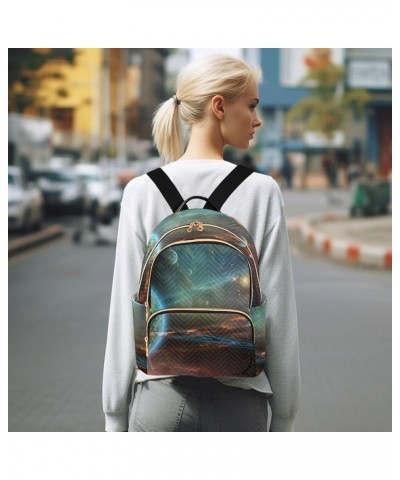 Universe Planets Fashion Travel Backpack for Women Multi Pockets Lightweight Purse for Women-M Multicolor Small $20.29 Backpacks