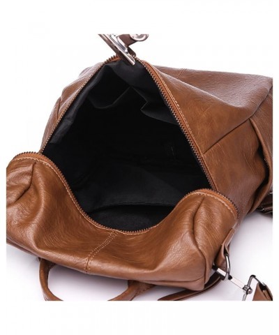 Fashion Backpack Women Backpacks Lady Large Capacity Fashion Bag Leather Women Shoulder Bags (Color : Brown, Size : 12 * 11 *...