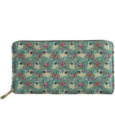 Cute Animal Dog French Bulldog Women Wallet Large Long Purse Phone Card Holder Clutch Gift for Girls Coin Pouch Pug Flower $1...