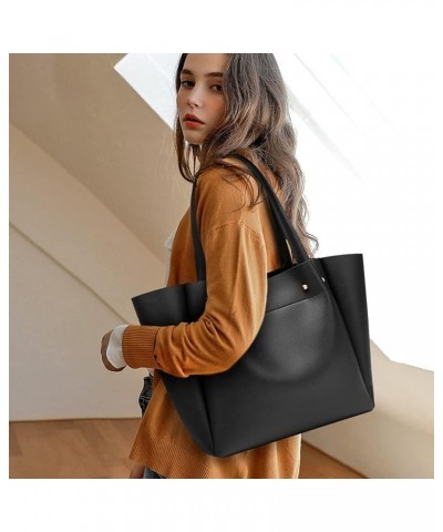 Soft Faux Leather Shoulder Bag for Women Large Capacity Handbag Retro Tote Bag Fashion Satchel Commute Purse Pink $17.15 Totes