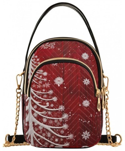 Winter Snowflakes Tree Christmas Crossbody Bags for Women Cross Body Purse Shoulder Purse with Chain Strap for Daily Use $15....